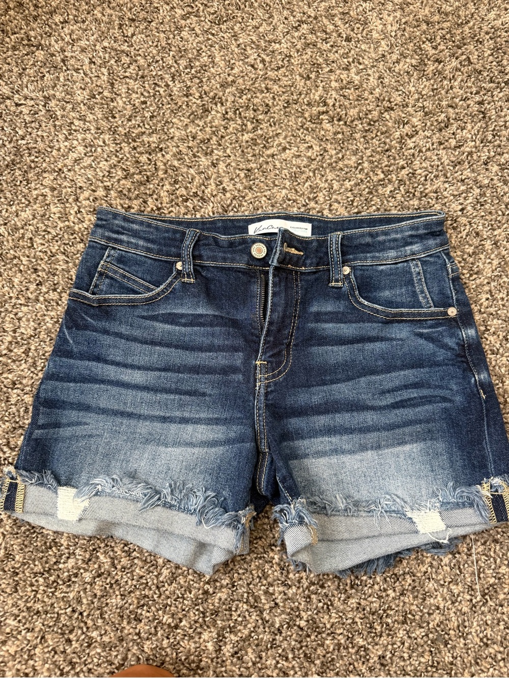 Kancan Denim Roll-Cuff Women's Shorts - Dark Blue